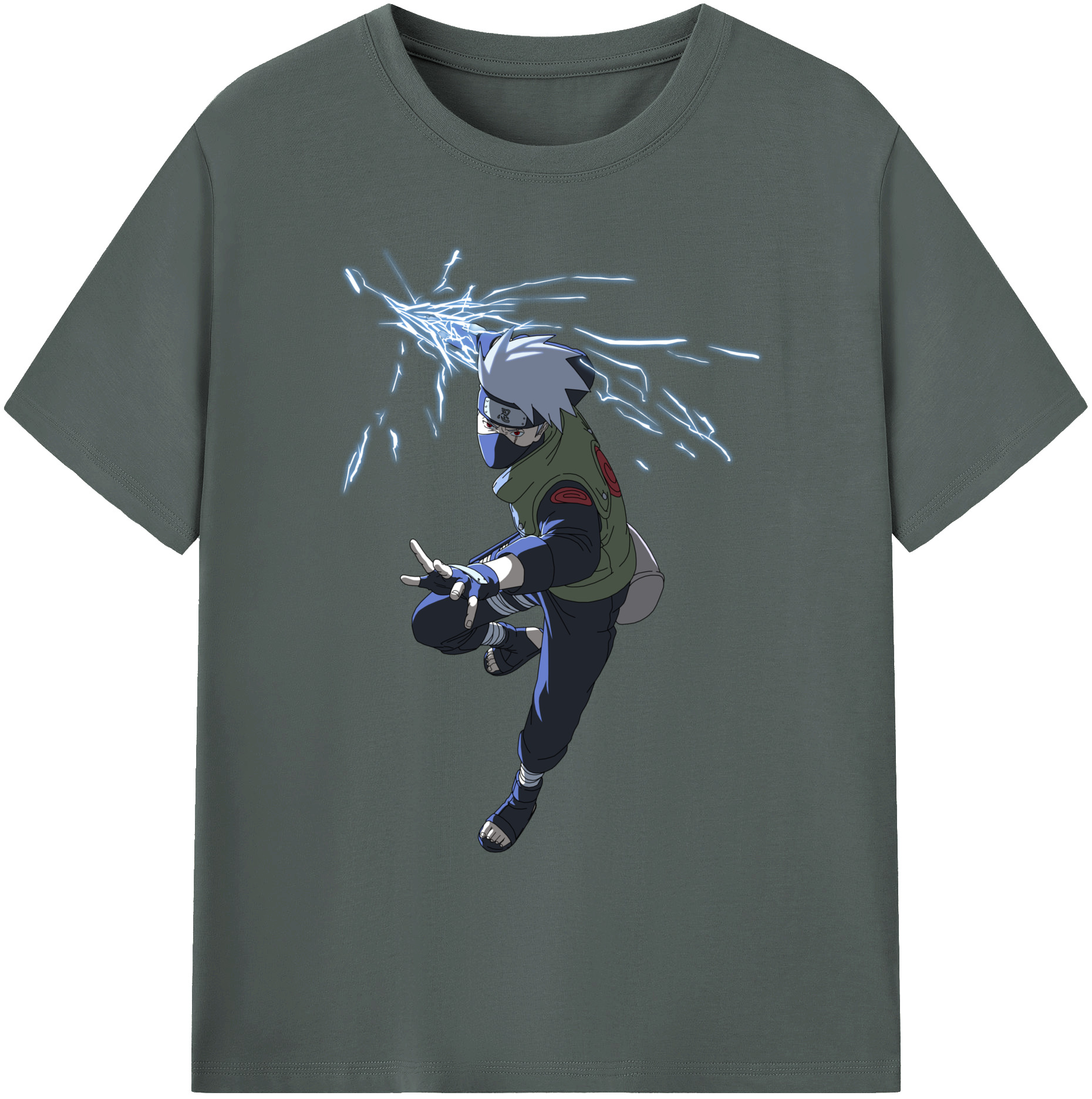 （画像用） NARUTO -ナルト- はたけ カカシ Hatake Kakashi 綿100％ メンズ半袖Tシャツ｜肌触りやわらか＆通気性